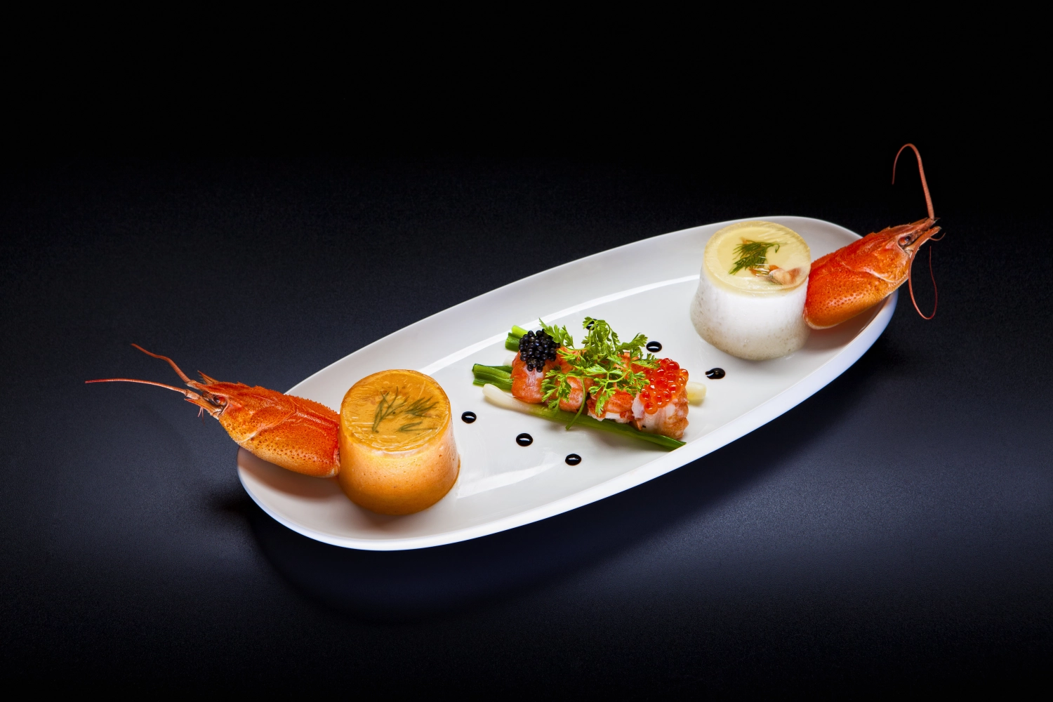 Duo of tomato mousse with crayfish   by Sandy Bohm