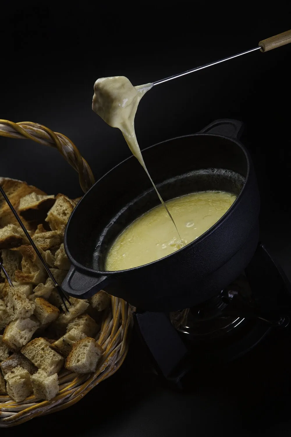 Vacharin cheese fondue with fresh french baguettes